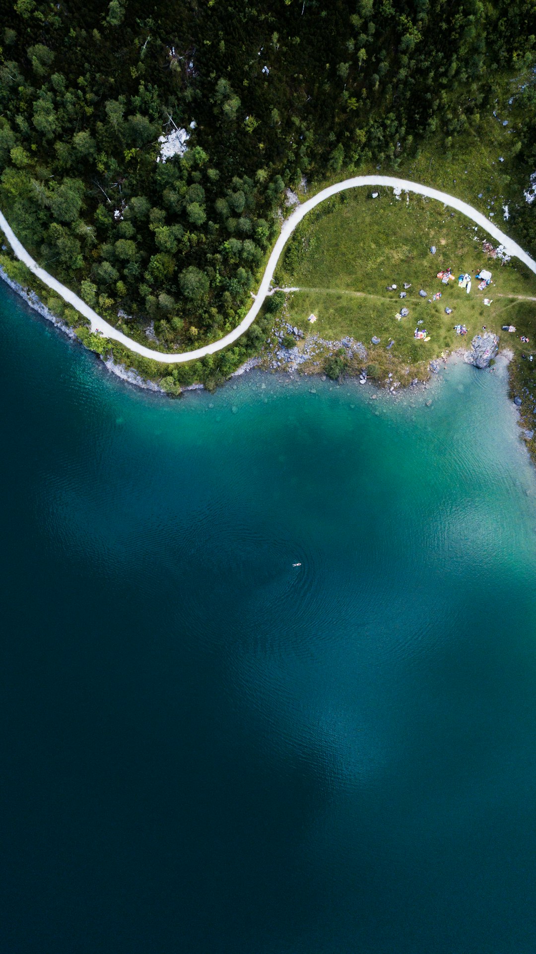 Aerial Photo taken on the Mavic Pro.  If you zoom in you can see a man swimming alone.
